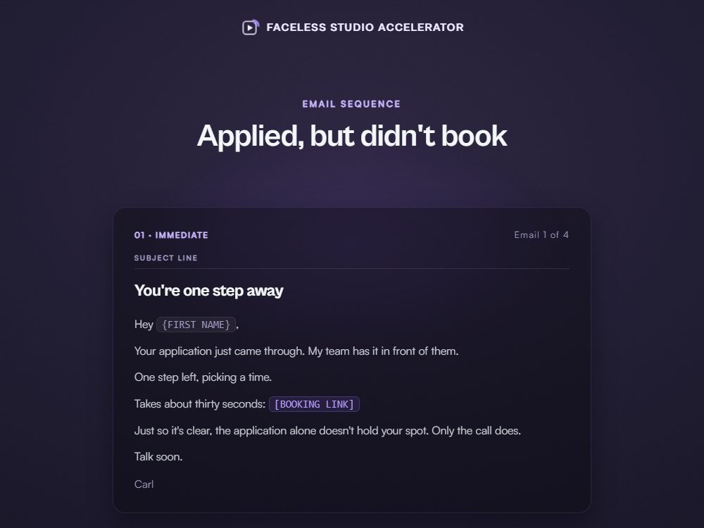 Applied, not booked preview