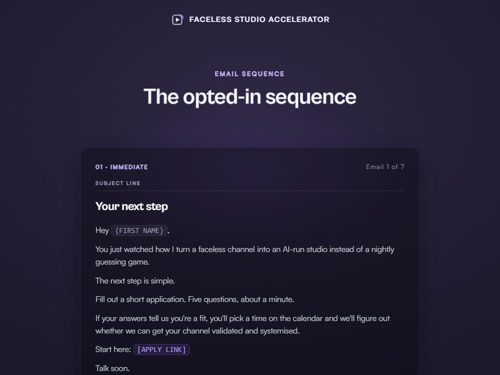 Opted-in sequence preview